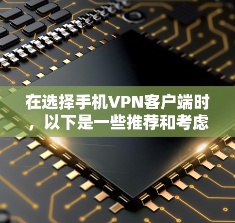 在选择手机VPN客户端时，以下是一些推荐和考虑因素，帮助您做出明智的选择